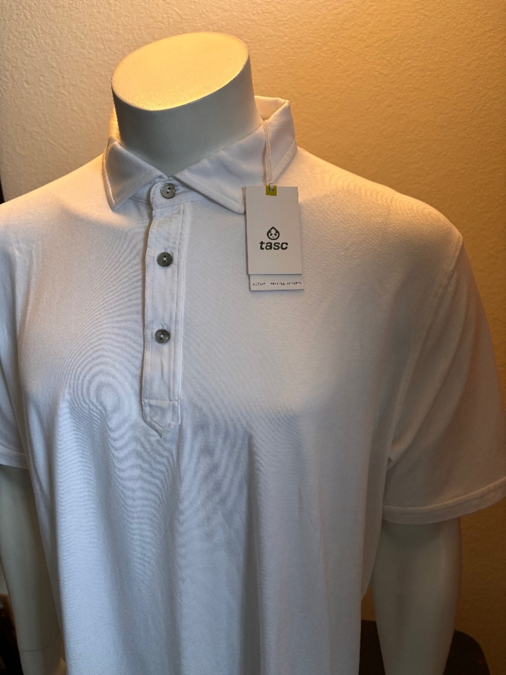 NWT $74 mens XXL TASC Eyewear Polo white